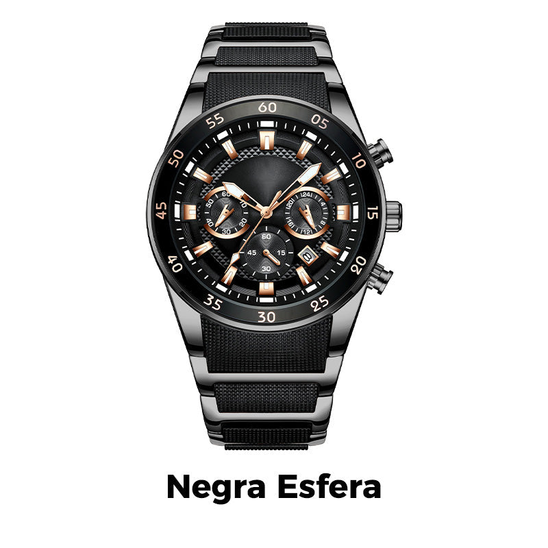 💎Oferta especial por tiempo limitado⌛Reloj Deportivo de Lujo Hombre – Cronógrafo Elegante Negro y Oro