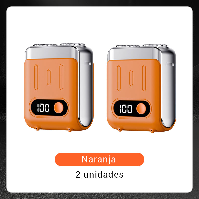 Mini afeitadora eléctrica rotativa portátil para hombre