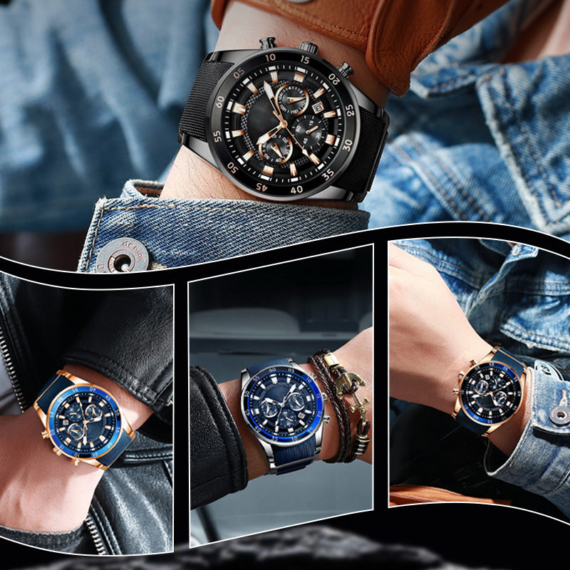 💎Oferta especial por tiempo limitado⌛Reloj Deportivo de Lujo Hombre – Cronógrafo Elegante Negro y Oro