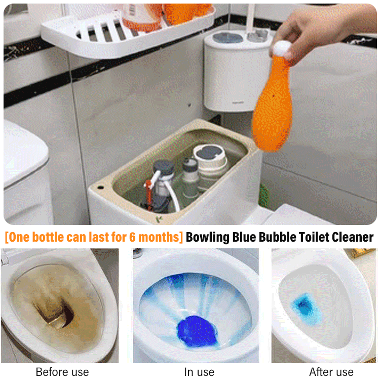 COMPRE 2 OBTENGA 1 GRATIS 🔥 Limpiador de Inodoros en forma de Bola de Bolos con Burbuja Azul