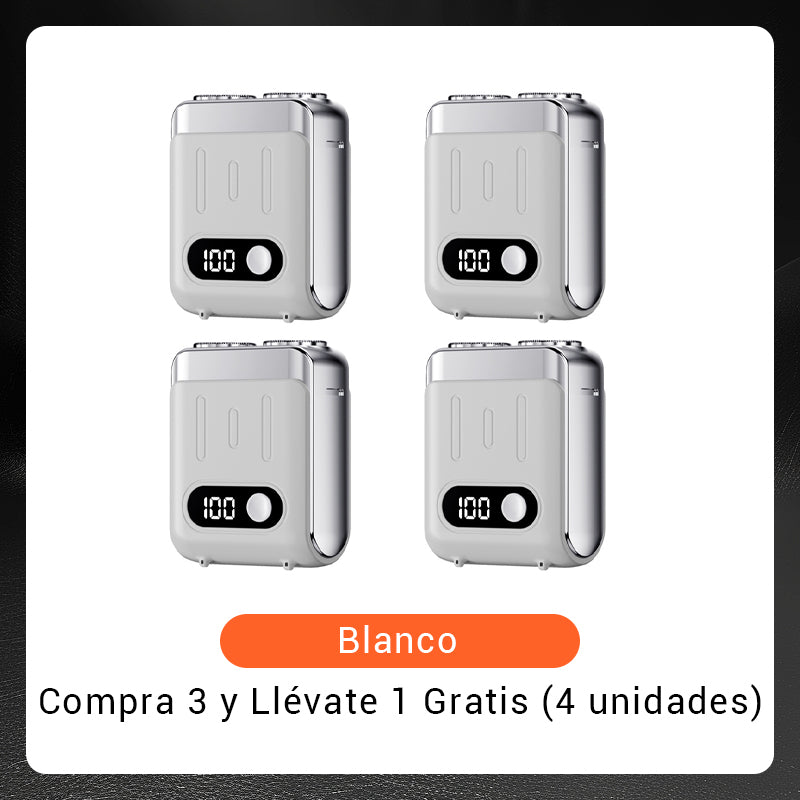 Mini afeitadora eléctrica rotativa portátil para hombre