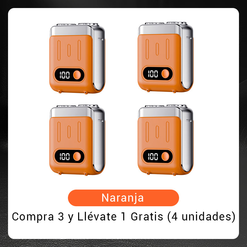 Mini afeitadora eléctrica rotativa portátil para hombre