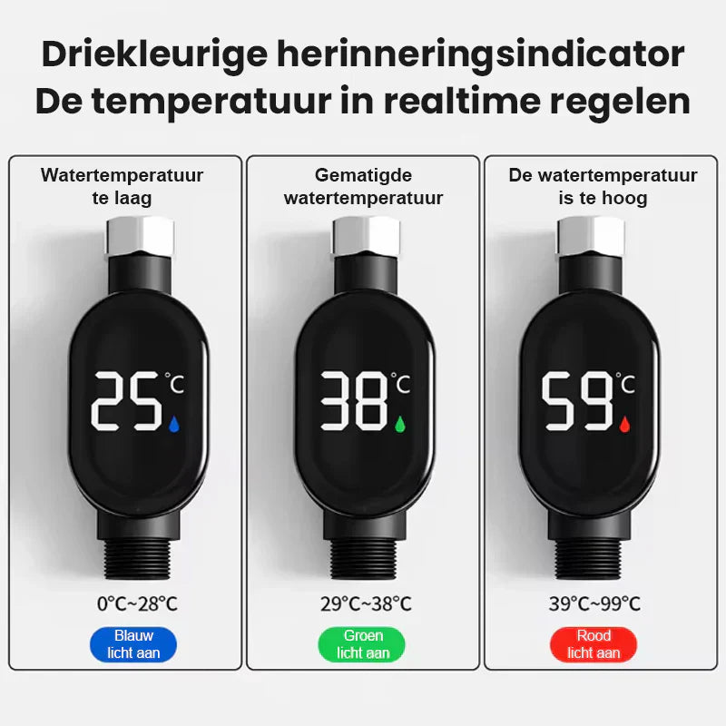 🚿 Compra 2 y lleva 1 gratis 💧 Cabezal de Ducha con Indicador LED - Muestra la Temperatura del Agua con Colores, Fácil Instalación y Ahorro de Energía 🌈📦