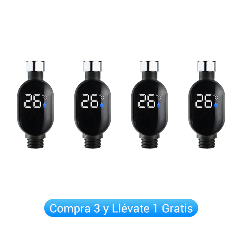 🚿 Compra 3 y lleva 1 gratis 💧 Cabezal de Ducha con Indicador LED - Muestra la Temperatura del Agua con Colores, Fácil Instalación y Ahorro de Energía 🌈📦