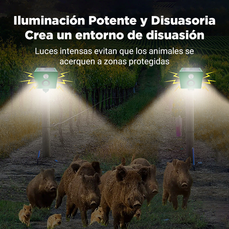 Luces de advertencia solares repelentes de bestias con volumen alto