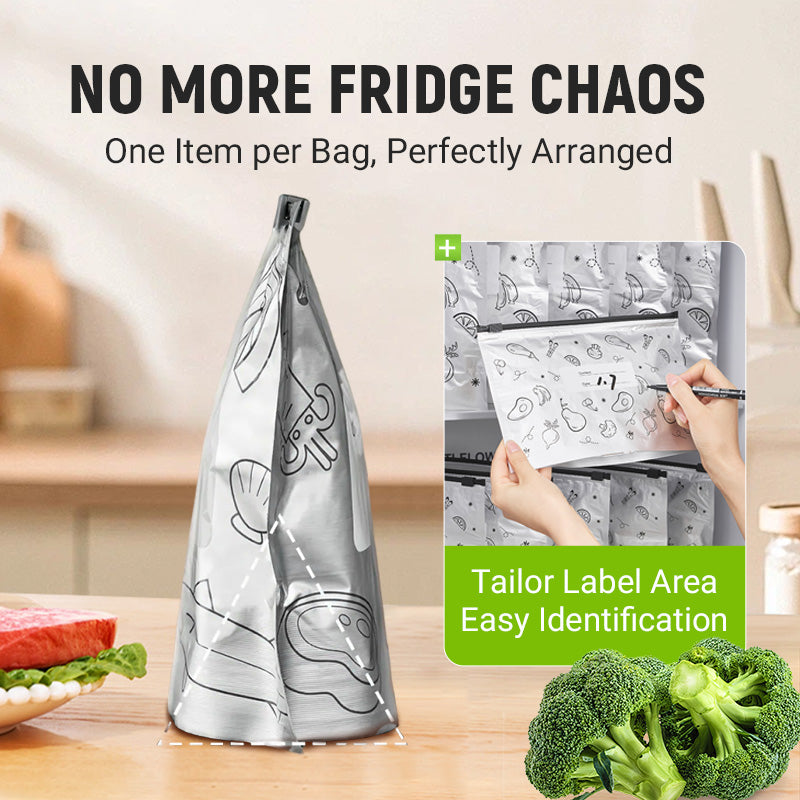 Bolsas de almacenamiento reutilizables con cierre de papel de aluminio
