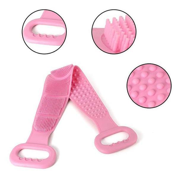 🧼 Cepillo de silicona para espalda, cepillo exfoliante corporal doble cara con cerdas de silicona suaves