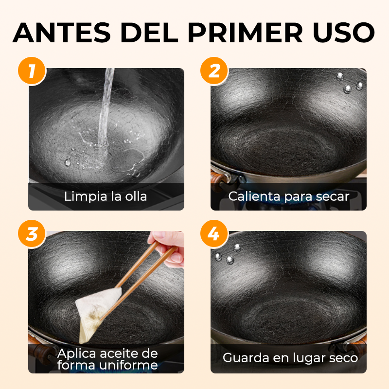 🔥Cacerola Artesana de Hierro Fundido sin Esmaltar