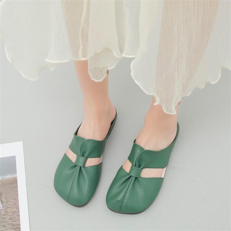 🔥 Gran oferta 2025 🔥 Mules planos con estampado recortado