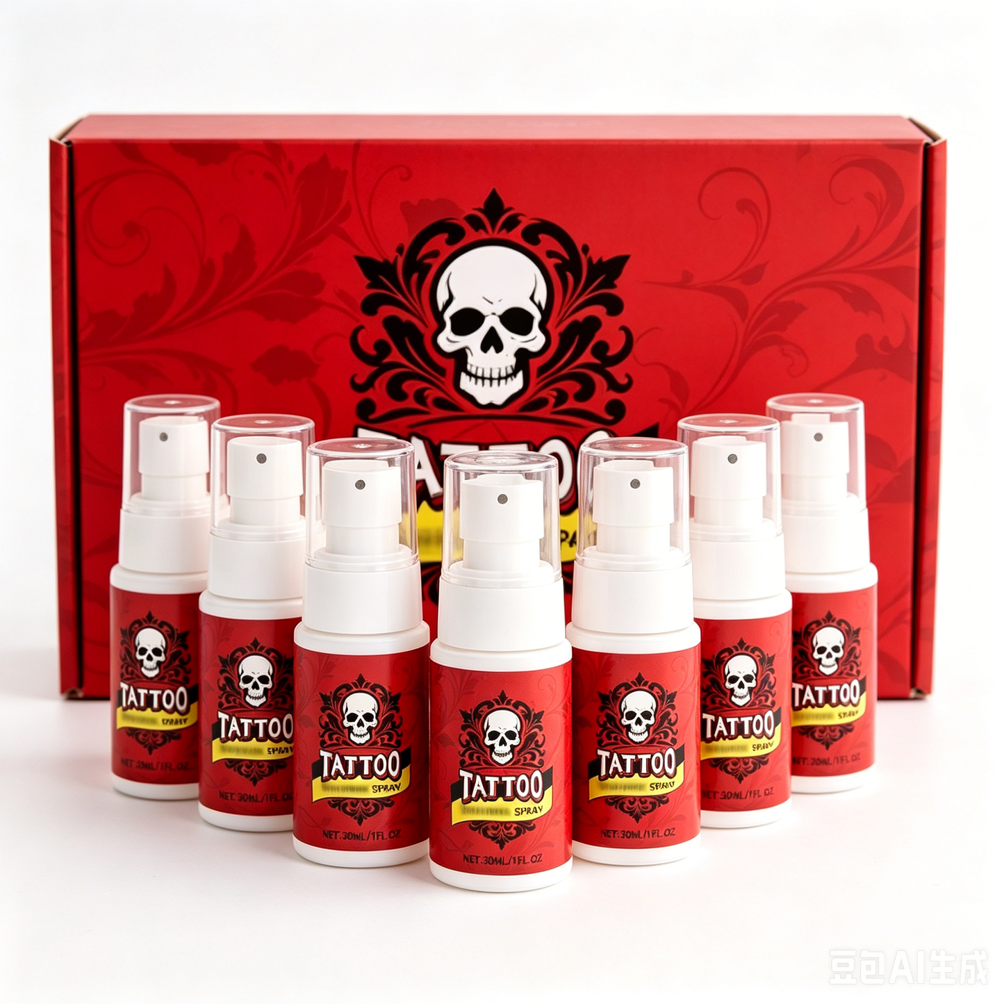 Spray hidratante para el cuidado posterior de los tatuajes