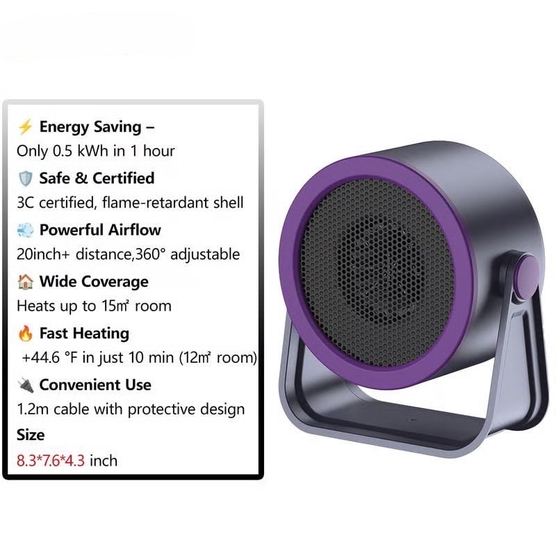 🔥 ¡50% DE DESCUENTO AHORA! ❄️ Calentador Portátil Instantáneo – Mini Escritorio y Exterior, Calefacción Rápida y Energéticamente Eficiente ⚡✨