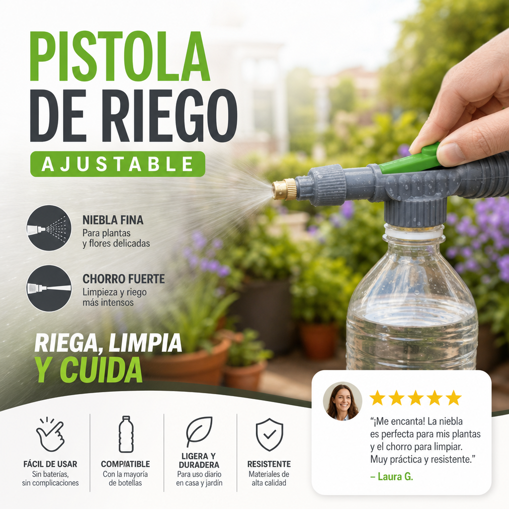 Pulverizador manual para botellas con boquilla regulable