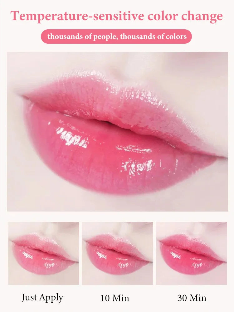 Lápiz labial con la flor que cambia de color