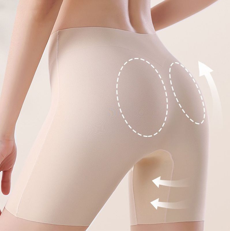 Ropa interior de seda helada de cintura alta para mujer con control de abdomen y levantamiento de cadera