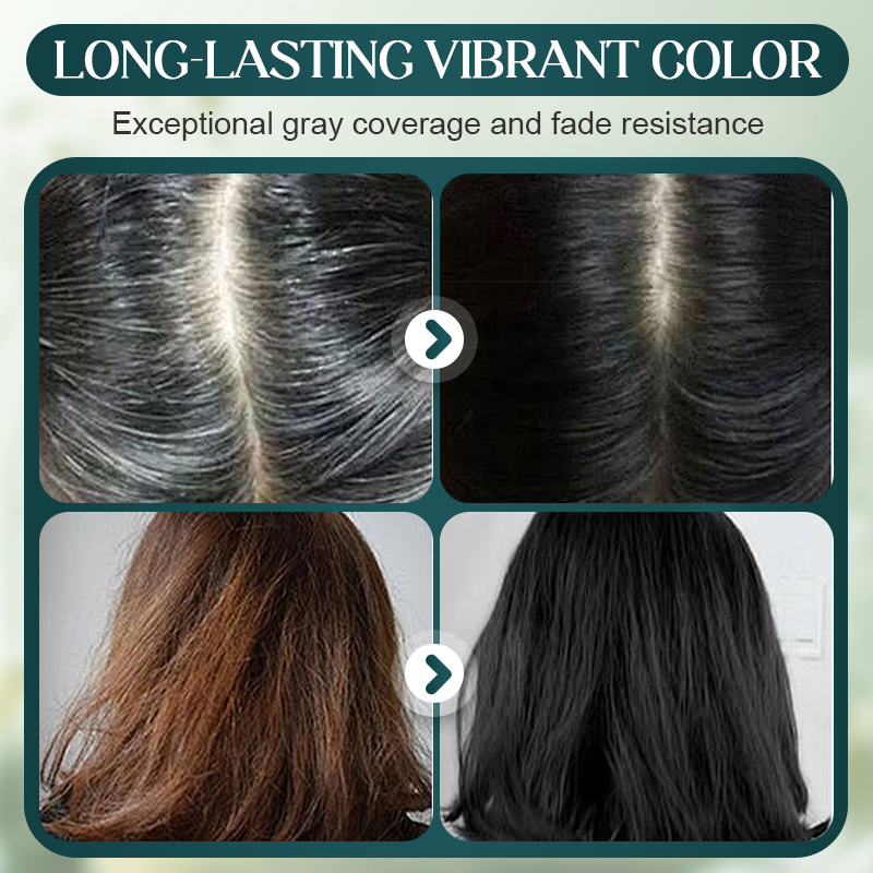 Crema de tinte para el cabello a base de plantas para cubrir las canas