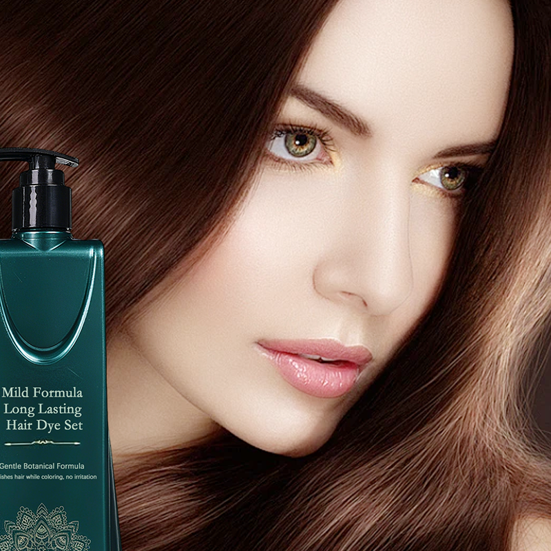 Crema de tinte para el cabello a base de plantas para cubrir las canas