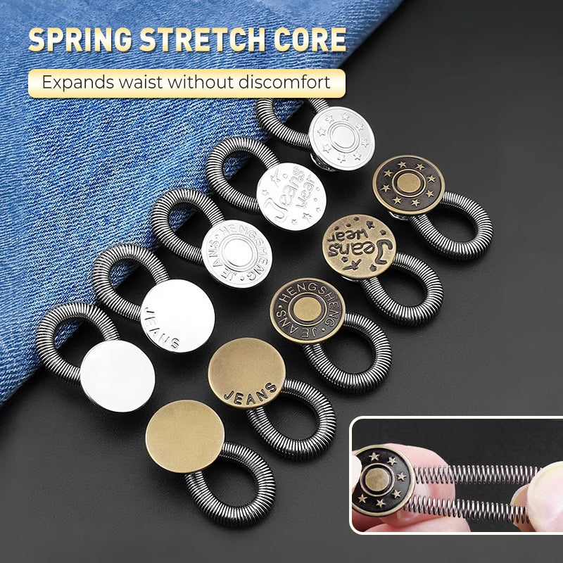 ¡Botón de extensión de cintura para jeans con resorte metálico! 🔩👖