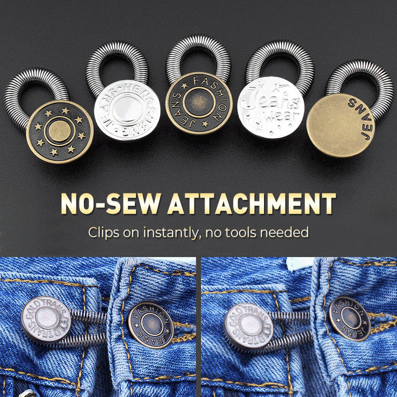 ¡Botón de extensión de cintura para jeans con resorte metálico! 🔩👖