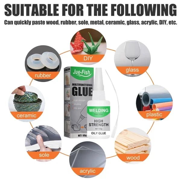 ⏰ ¡Oferta Limitada 50% OFF! ⚡ Pegamento Aceitoso de Alta Resistencia – Fuerte, Duradero y Perfecto para Reparaciones Rápidas 🔧✨🏠