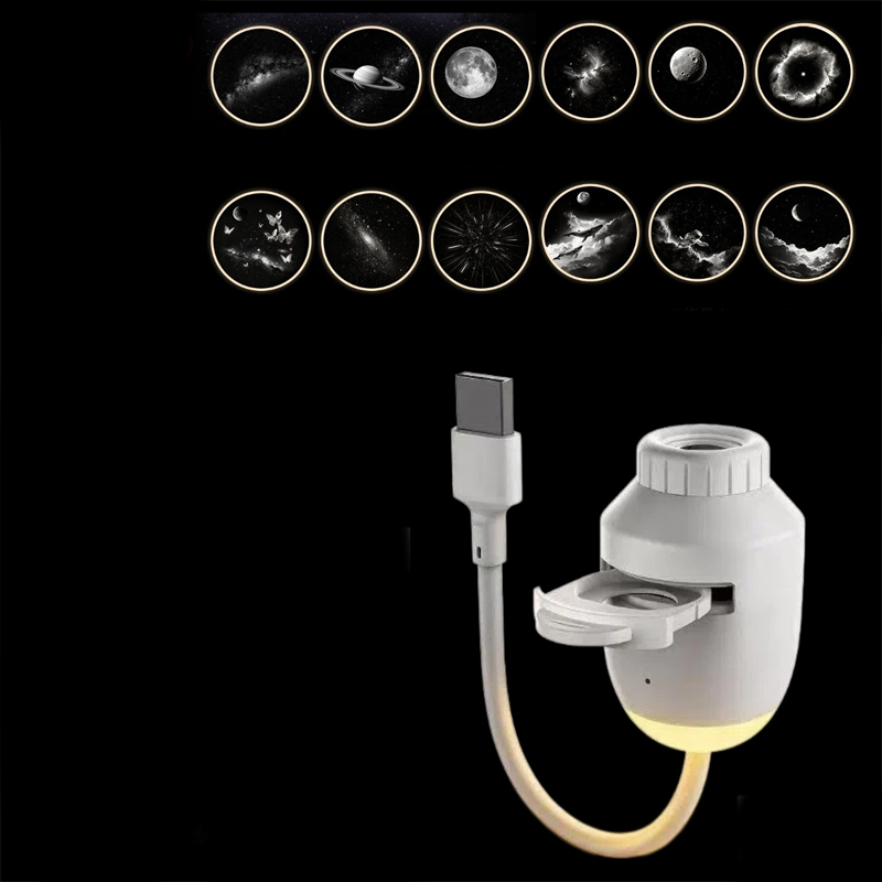 🌌 Proyector Galáctico USB Luz Nocturna | 3 Modulos Intercambiables, 3 Niveles de Brillo, Control Botón/Voz, Ambiente Espacial Inmersivo