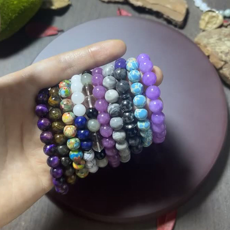 💎✨ Pulsera de Cuentas Piedra Natural – Energía Positiva, Protección Espiritual y Look Bohemio Único 🧘♀️🌿