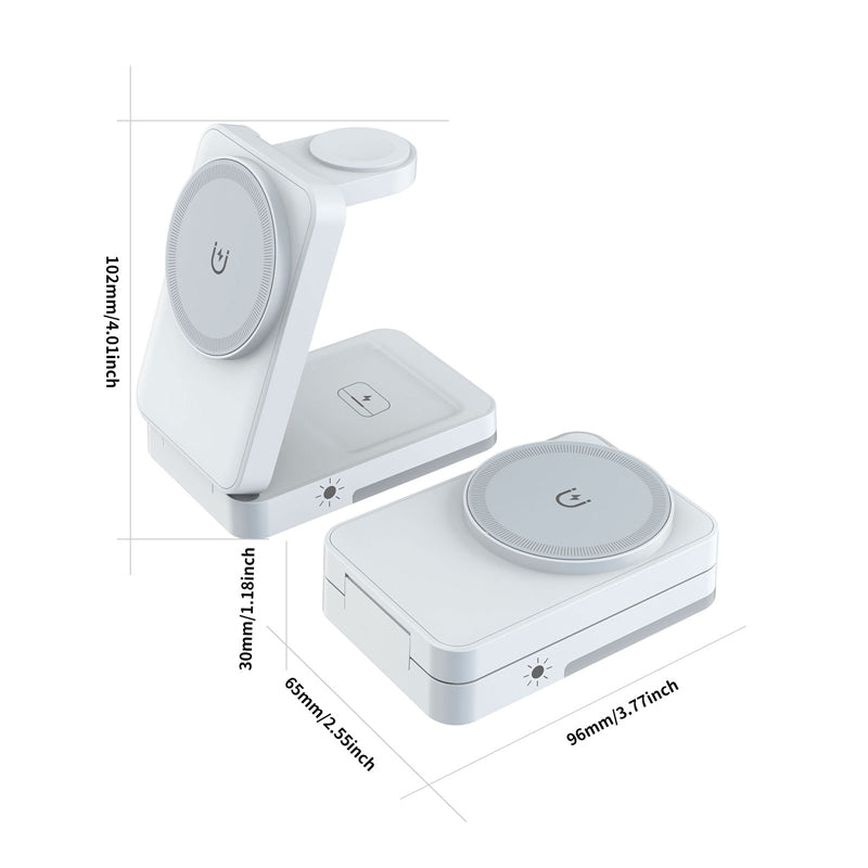 🔥OFERTA DE ÚLTIMO DÍA: 50 % DE DESCUENTO🔥 Soporte de carga inalámbrica magnético plegable 3 en 1