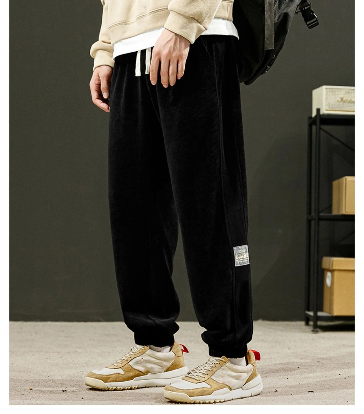 Tejido de pana Pantalones suaves casuales de los hombres