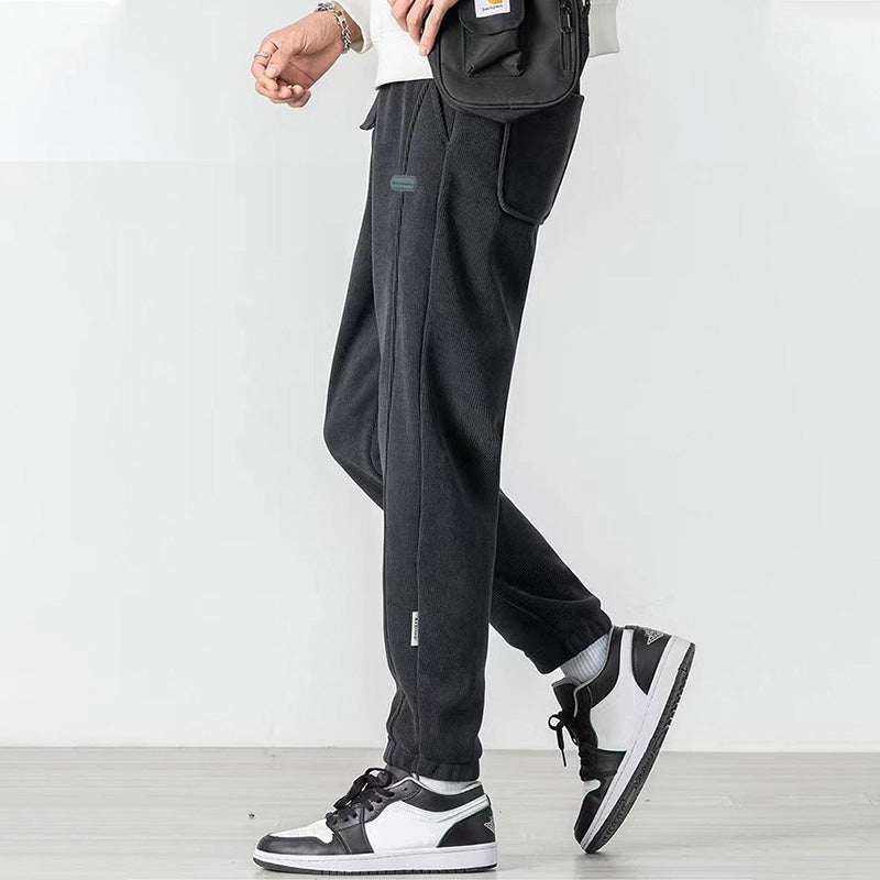 Pantalones de chándal con puños, versátiles y a la moda para hombre