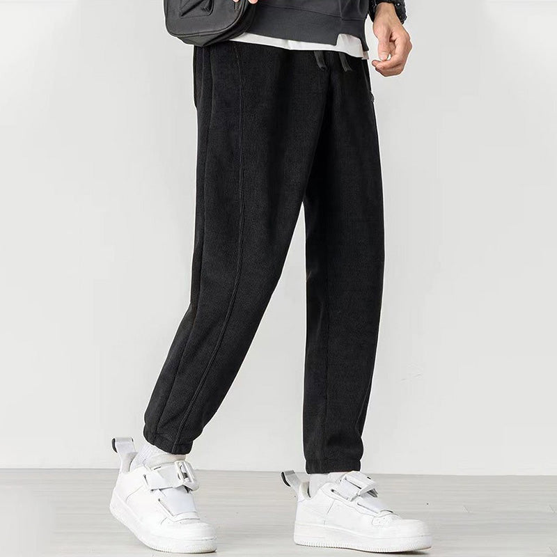 Pantalones de chándal con puños, versátiles y a la moda para hombre