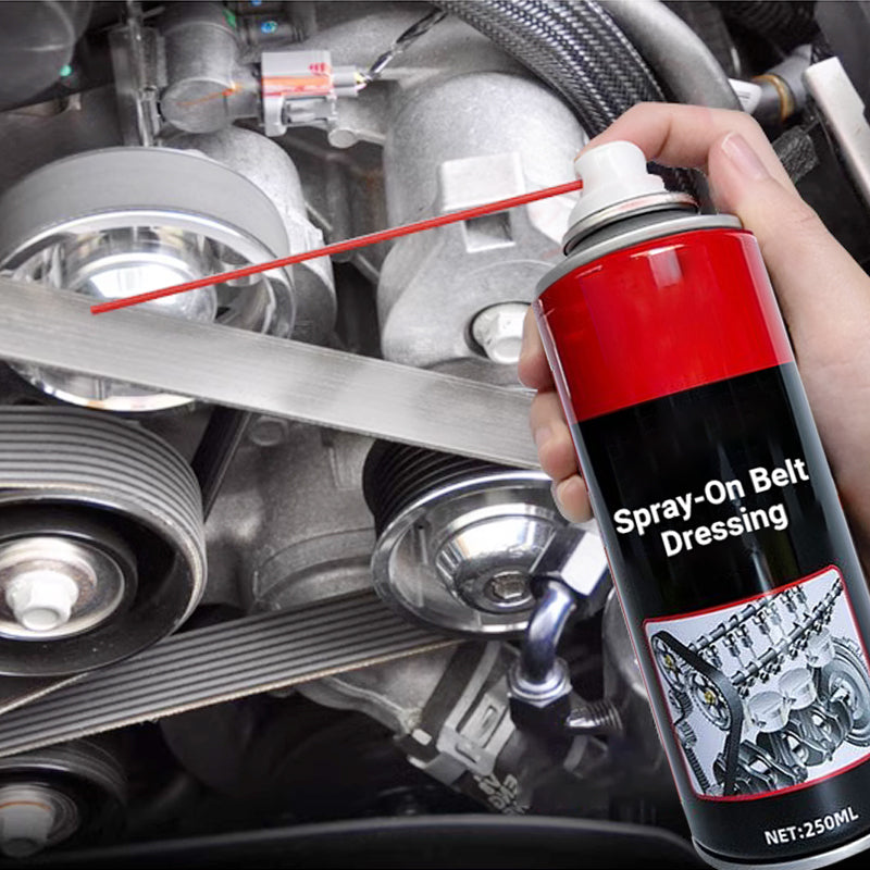Spray lubricante y silenciador para correas de motores de automoción