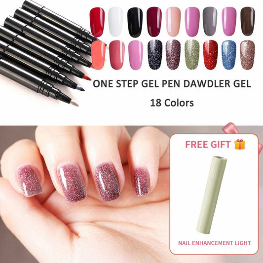 💅 Oferta por tiempo limitado: Compra 1, Lleva 1 Gratis ! ✨Pluma de gel para uñas todo en un solo paso🎨Mini lámpara UV portátil para uñas GRATIS💡