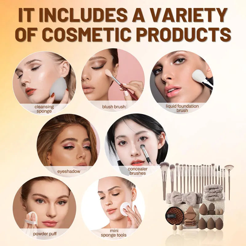 📢📢 ¡50 % de descuento! ⏰ Set todo en uno de pinceles y esponjas de maquillaje