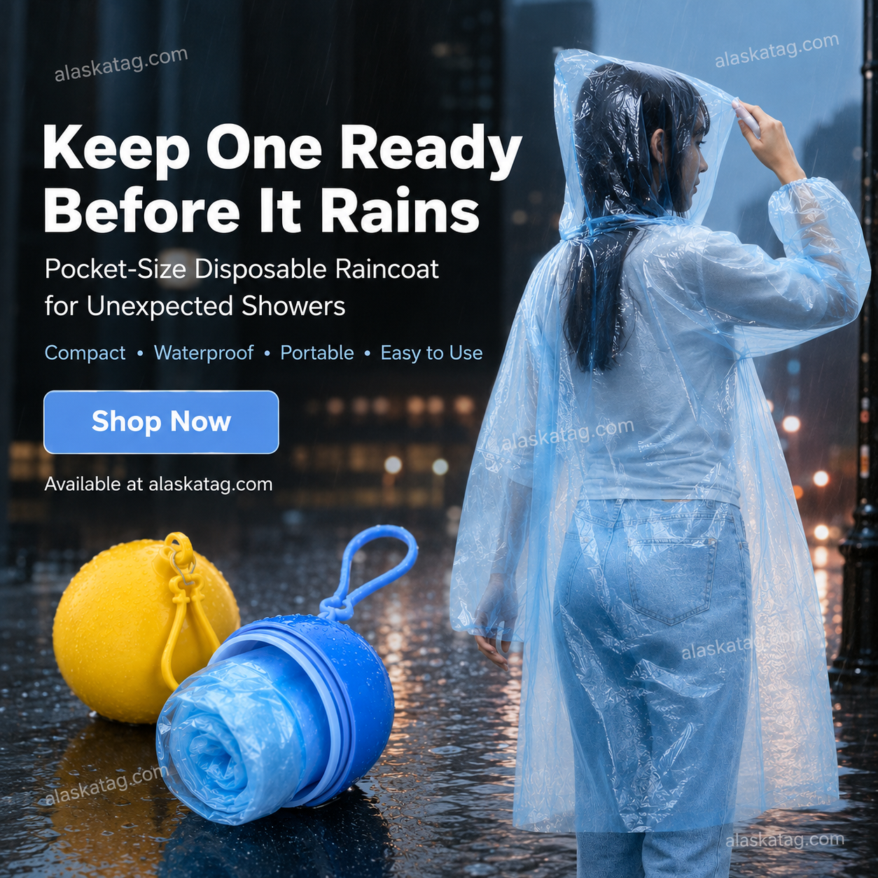 🌧️ Impermeable desechable de bolsillo para lluvias inesperadas