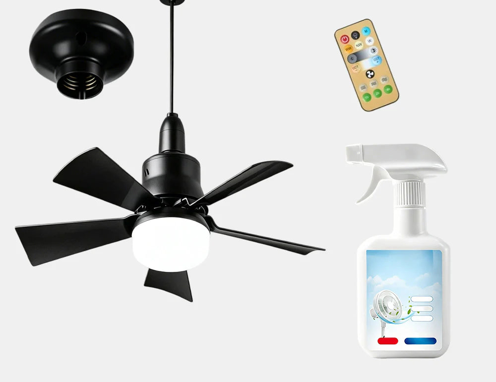 🔥Rebajas: 62% de descuento🎁 Ventilador de techo y lámpara 2 en 1 portátil con mando a distancia