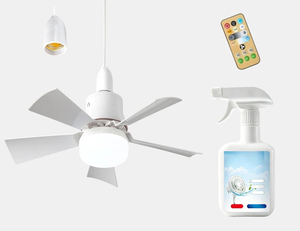 🔥Rebajas: 62% de descuento🎁 Ventilador de techo y lámpara 2 en 1 portátil con mando a distancia