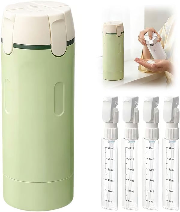 📢📢¡50 % de descuento! 🧳Botellas dispensadoras recargables 4 en 1 para viajes – Compactas, herméticas y súper prácticas ✈️🧴