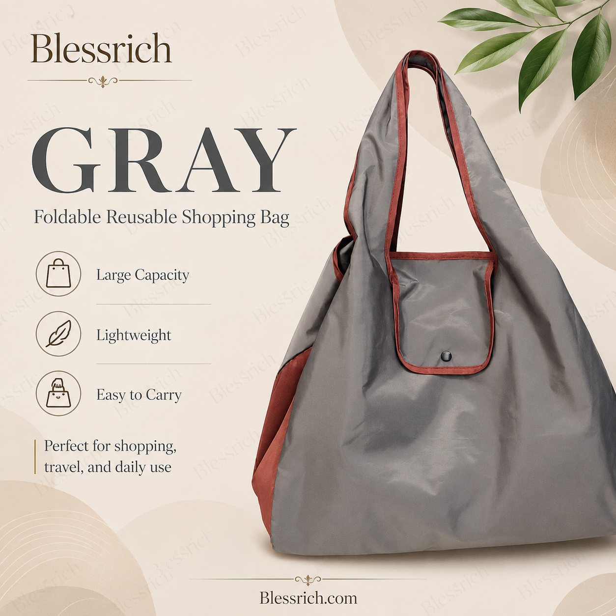 🛍️ Bolsa de compra plegable y reutilizable – Gran capacidad, ligera y lavable