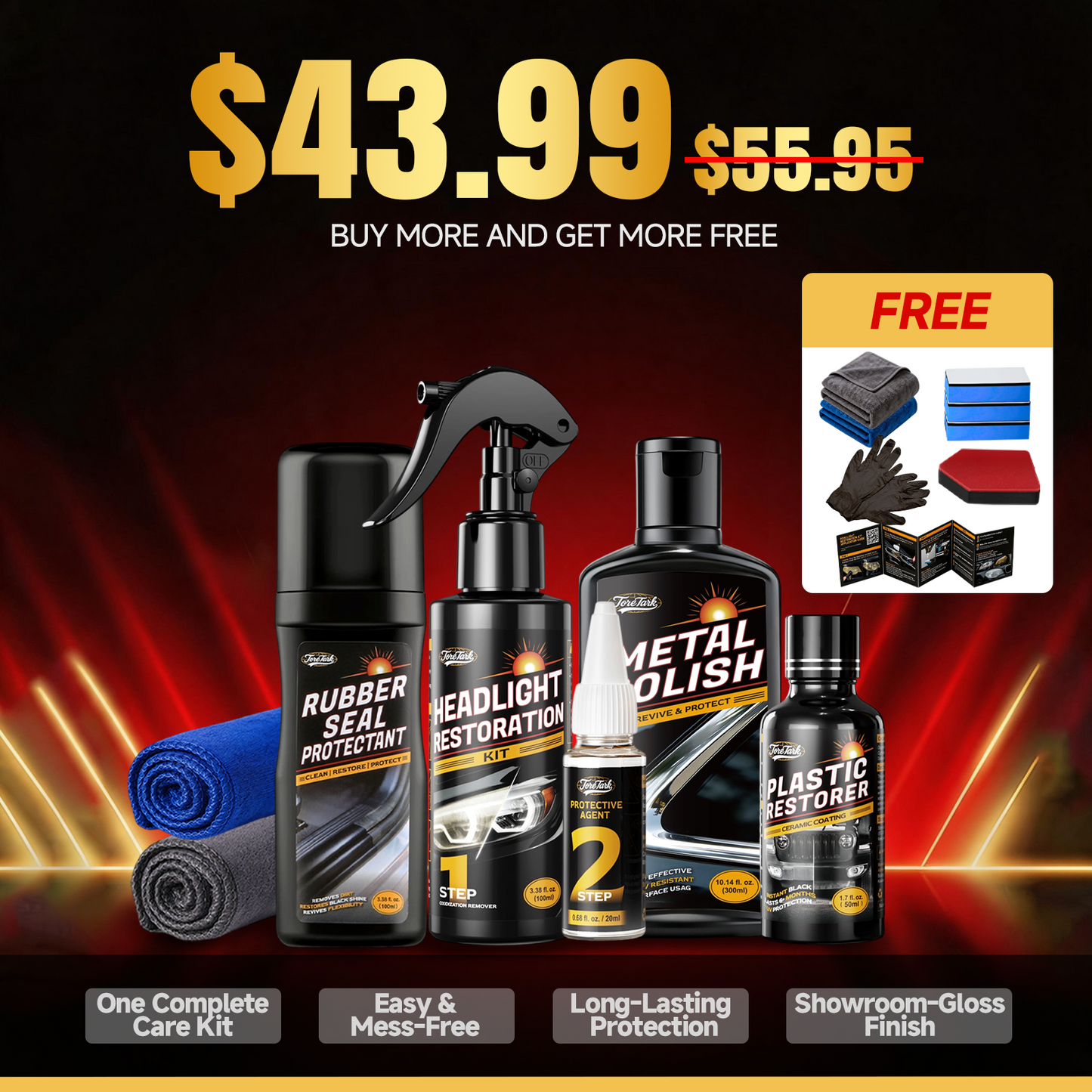 Kit Restaurador de Faros Automotrices Toretark