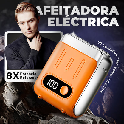 Mini afeitadora eléctrica rotativa portátil para hombre