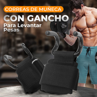 🔥Gran Venta🔥Correas de muñeca con gancho para levantamiento de pesas de alta resistencia