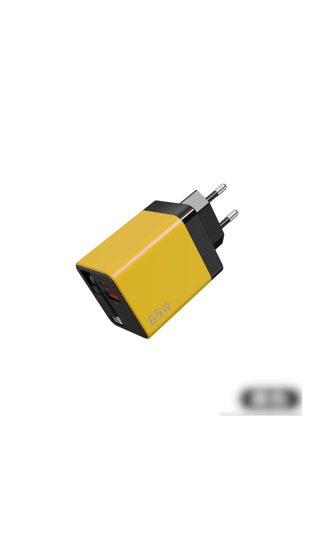 65W cargador de pared de carga rápida para móvil, con cable USB-C retráctil de 80 cm