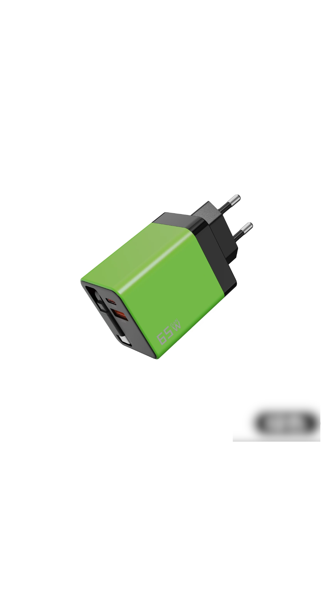 65W cargador de pared de carga rápida para móvil, con cable USB-C retráctil de 80 cm