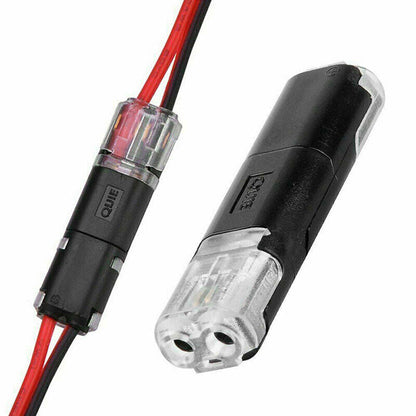 Conector Push-in de Doble Hilo con Hebilla de Bloqueo