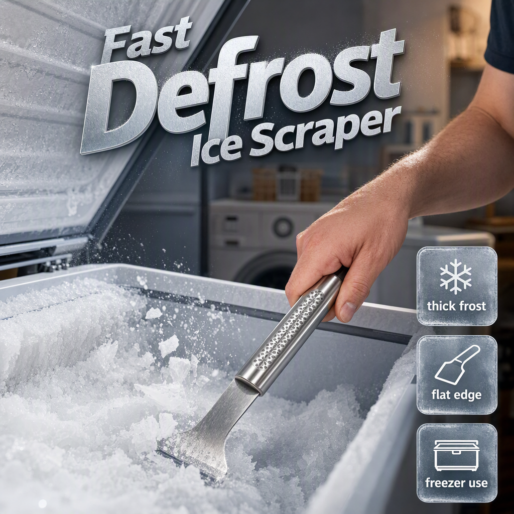 Raspador de hielo de acero inoxidable para congelador
