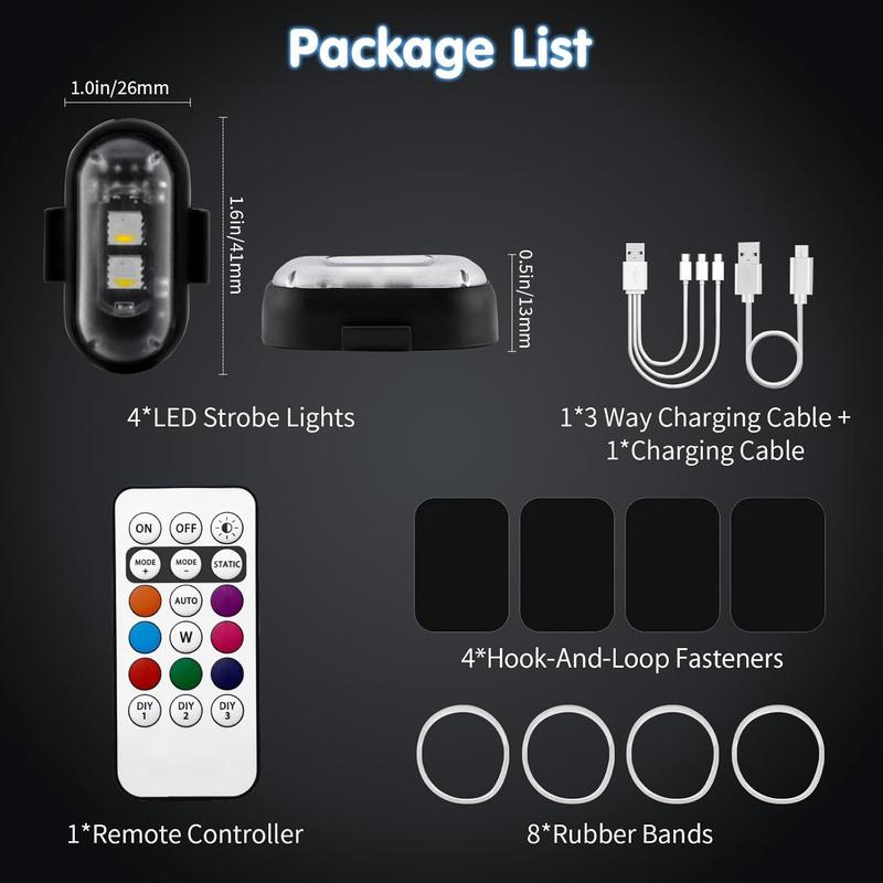 🚨🌈 Luces de advertencia LED inalámbricas de 8 colores con mando a distancia: ¡que te vean desde cualquier lugar! Potente función de parpadeo en 8 colores intensos, visibles hasta a 500 metros.⚡️