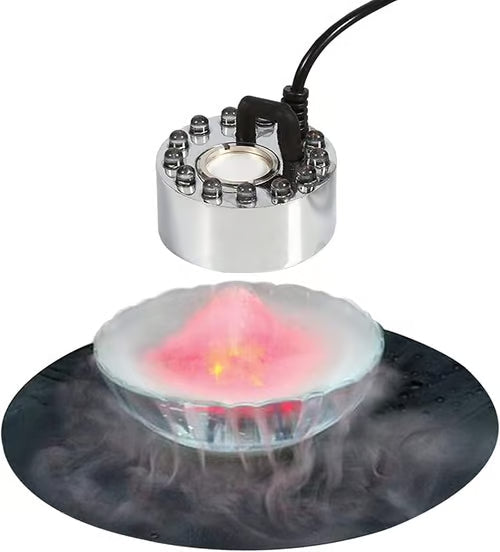 💨 ¡50% DE DESCUENTO AHORA! ⚡ Nebulizador ultrasónico de 12 LED – genera niebla fresca con luces coloridas – ideal para humidificadores, fuentes o decoración de Halloween – funciona silenciosamente dentro del agua 💧✨