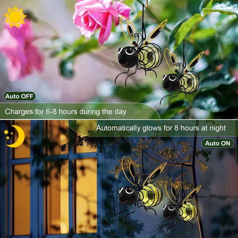 🐝Luz Solar de Abeja Colgante para Exterior - Regalo Ideal para Amantes de Plantas, Madres o Cualquier Persona Alegre❤️