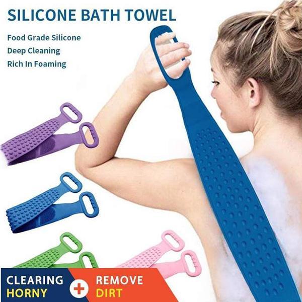 🧼 Cepillo de silicona para espalda, cepillo exfoliante corporal doble cara con cerdas de silicona suaves