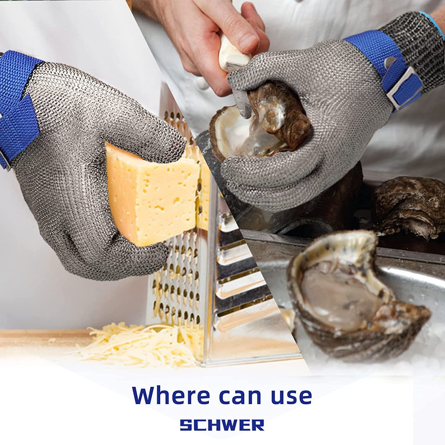 🧤 ¡50% DESCUENTO AHORA! 🥩 Guante de malla de acero inoxidable – Nivel de resistencia al corte A9 máximo – Ideal para carniceros y chefs – ¡adiós a los accidentes con cuchillos! 🔪🚫