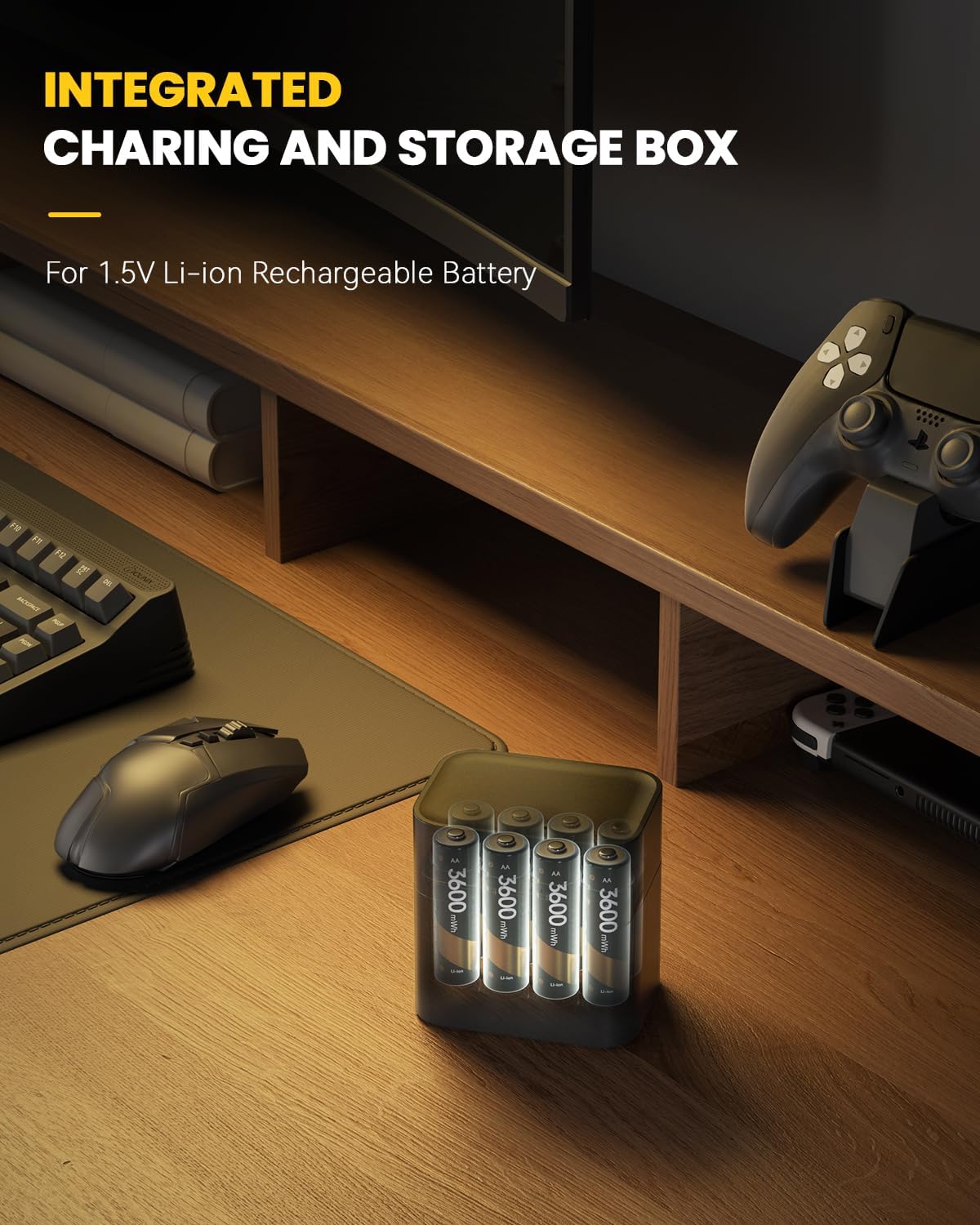 🔋Batería de iones de litio con caja de almacenamiento de carga integrada💡Protección contra sobrecarga